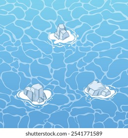 Vector illustration element: exposed stone on the water surface