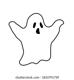 Ghost Outline Drawing Black White Free Stock Vector (Royalty Free ...