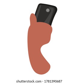 Vector illustration element  with hand and phone. Hand drawn. Icon, symbol, logo. flat style.