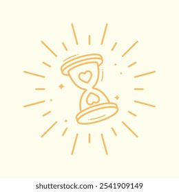 Vector illustration element: hourglass with heart