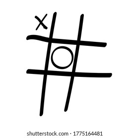 Vektorgrafik-Element mit 
Gitter, Kreuzlinien x/o im Doodle-Stil. Handgezeichnet. Symbol, Symbol, Logo.