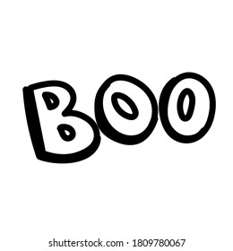 Vector Illustration Element Lettering Boo Doodle Stock Vector (Royalty ...