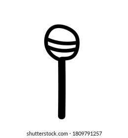 Elemento de ilustración vectorial con lollipop en estilo doodle. Dibujado a mano. Icono, símbolo, logotipo.