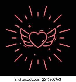 Elemento de Ilustración vectorial: Alas de Amor