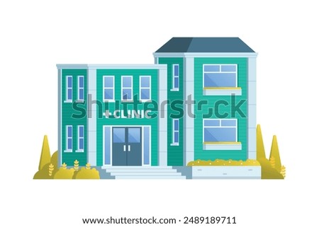 Vector illustration element of medical clinic building flat design style for city and background illustration