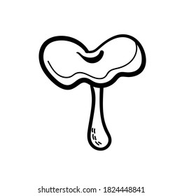 Vector illustration element  with mushroom in doodle style. Hand drawn food. Icon, symbol, logo. ingredient t for cook.
