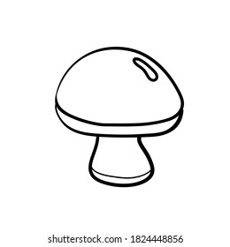 Vector illustration element  with mushroom in doodle style. Hand drawn food. Icon, symbol, logo. ingredient t for cook.