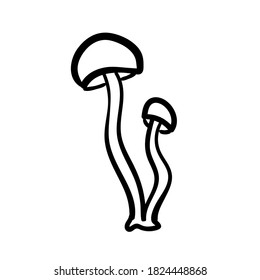 Elemento de ilustración vectorial con hongos en estilo doodle. Alimentos dibujados a mano. Icono, símbolo, logotipo. ingrediente t para cocinar.