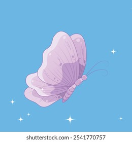 Vector illustration element: Purple butterfly