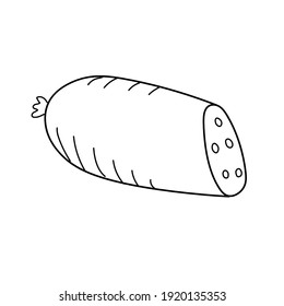 Vector illustration element  with 
sausage in doodle style. Hand drawn food. Icon, symbol, logo. ingredient for cook.