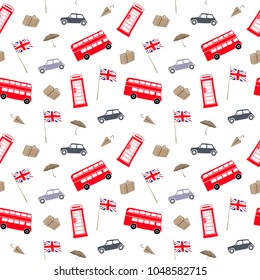 Vector illustration. Element of seamless pattern. London landmarks, city elements collection. Vector background.