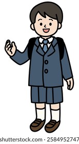 Vector illustration of elementary school boy