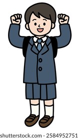 Vector illustration of elementary school boy