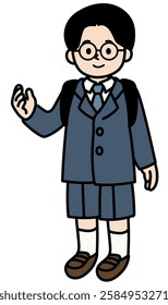 Vector illustration of elementary school boy