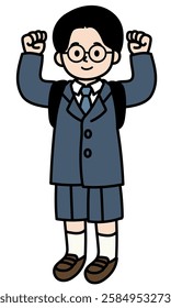 Vector illustration of elementary school boy