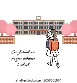 Vector illustration of elementary school student.