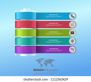 Vector Illustration Elements of battery infographic design.