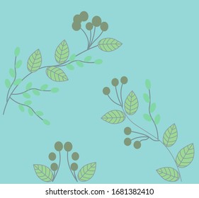 Ilustración vectorial (ilustración) con elementos de flores, hojas pequeñas y grandes, en color, para utilizar la imagen, el fondo asociado con el verano y la primavera, fresco, transmite un buen humor