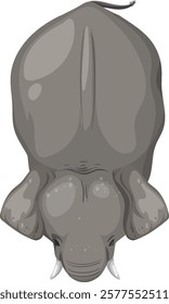 Vector illustration of an elephant from above