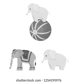 Vector illustration of elephant and asian symbol. Collection of elephant and elephant stock vector illustration.