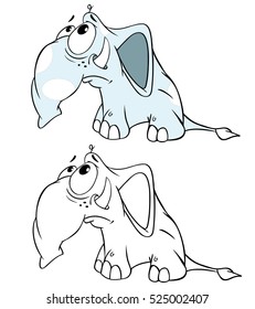 Vector Illustration of a Elephant. Coloring book