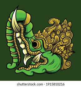 a vector illustration of elephant coral located on the island of jawan indonesia. Illustrations that are suitable for screen printing and printing needs such as t-shirts and wall hangings