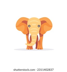 Vector illustration of an elephant with a cute face.