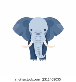 Vector illustration of an elephant with a cute face.