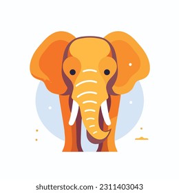 Vector illustration of an elephant with a cute face.