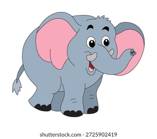 Ilustração vetorial de um elefante sorrindo