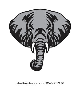 Vector illustration  of elephant head.