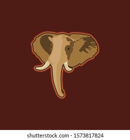 Vector illustration of elephant head. Can be used for the mascot logo