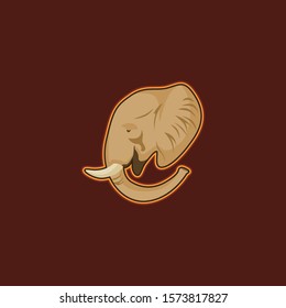 Vector illustration of elephant head. Can be used for the mascot logo