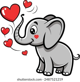 Vector illustration of elephant isolated on white background.