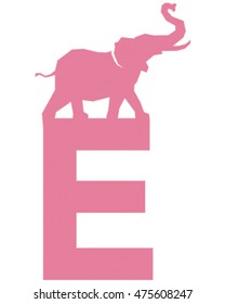 Vector Illustration of an Elephant.The Letter E is for Elephant.