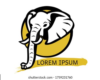vector illustration of elephant logo image for brands, screen printing, sticker, esport