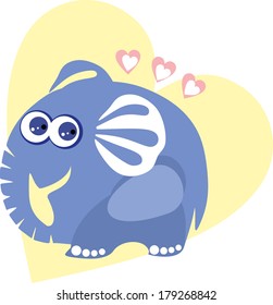 Vector illustration elephant in love