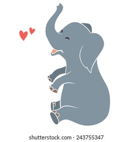 Vector illustration of elephant on white background