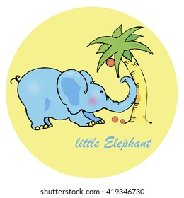 vector illustration elephant in the palm