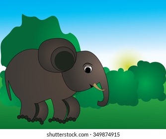 Vector illustration elephant. shows the animal elephant. Animal African savannah. Vector illustration of an elephant.