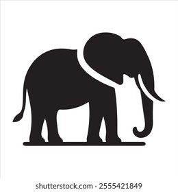 A vector illustration of an elephant silhouettes icon
