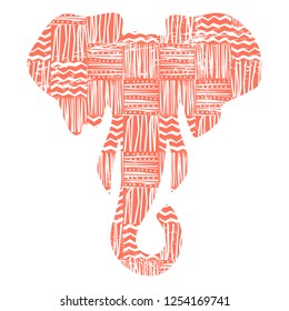 Vector illustration of an elephant's head. abstraction. 