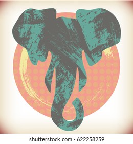 Vector illustration of an elephant's head. abstraction. It can be used in logo design, brochures, postcards, for websites, etc.