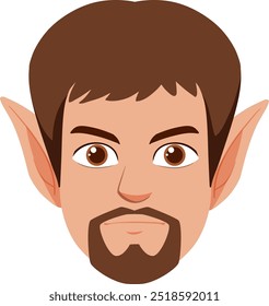 Vector illustration of an elf face