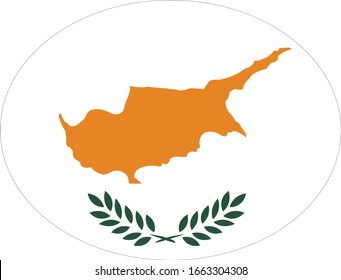 vector illustration of Ellipse Flag of Cyprus
