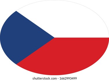 vector illustration of Ellipse Flag of Czech Republic