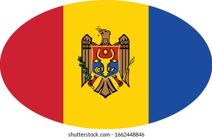 vector illustration of Ellipse Flag of Moldova