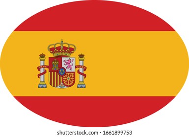vector illustration of Ellipse Flag of Spain