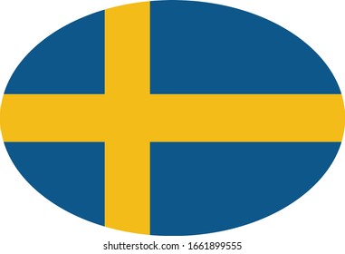 ilustración vectorial de la bandera elipse de Suecia