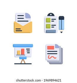 Vector illustration of email clipboard, presentation document flat icon